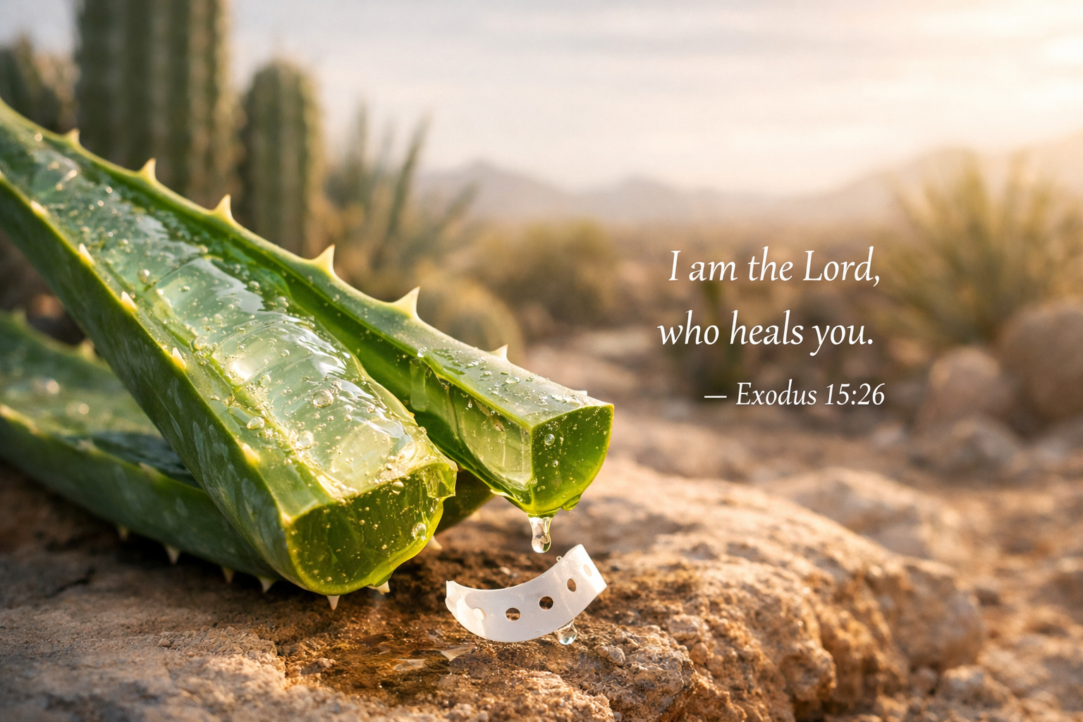 Exodus 15:26 — Jehovah Rapha -- Aloe Vera Healing Plant HD Wallpaper
